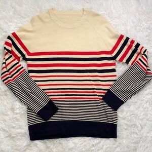 Vintage 90’s cream red & navy knit sweater